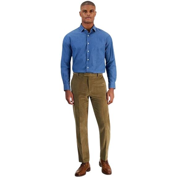 Tommy Hilfiger Men's Taupe Solid Corduroy Cotton Modern-Fit Pants Size 44x30 - Picture 4 of 5